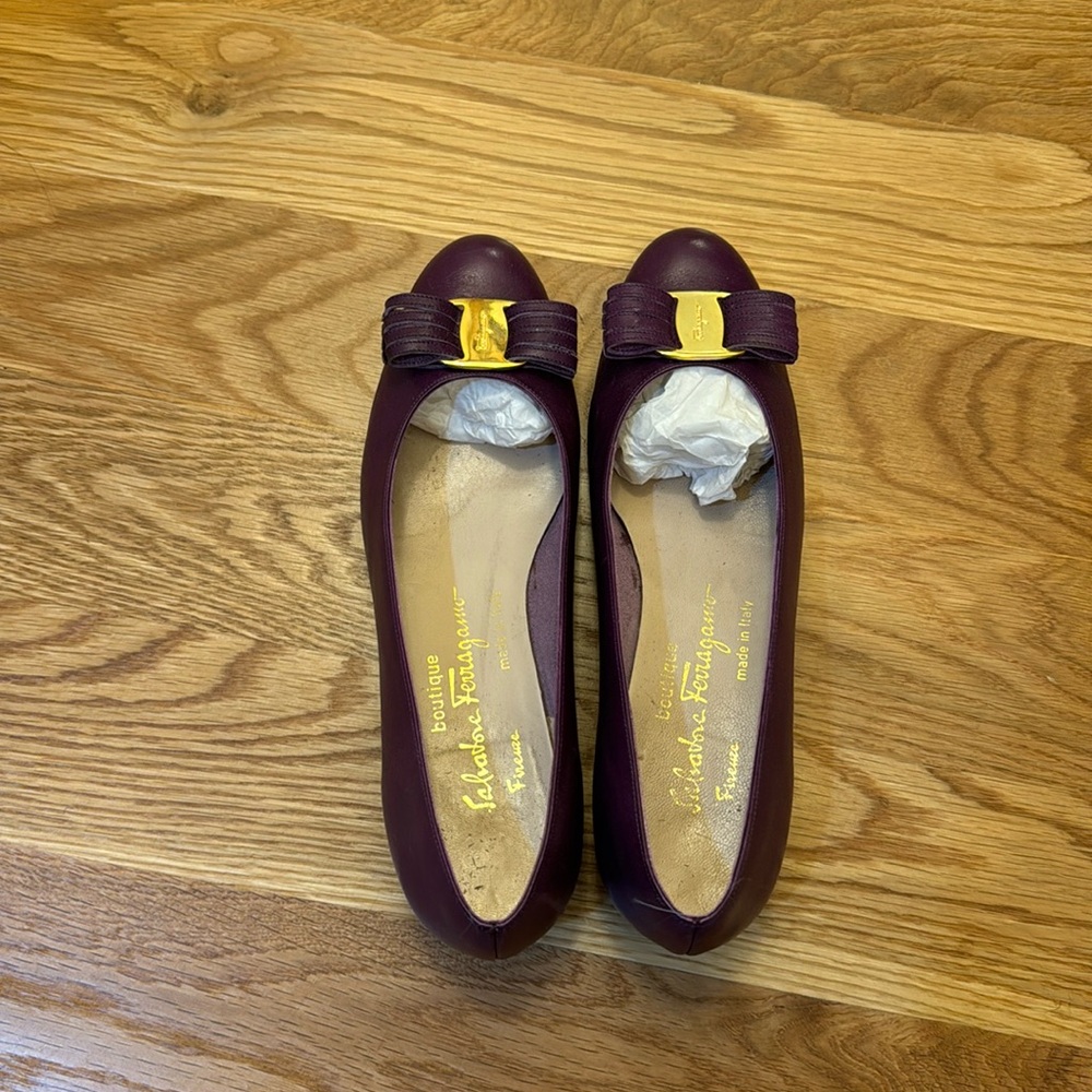 Ferragamo purple flats 7